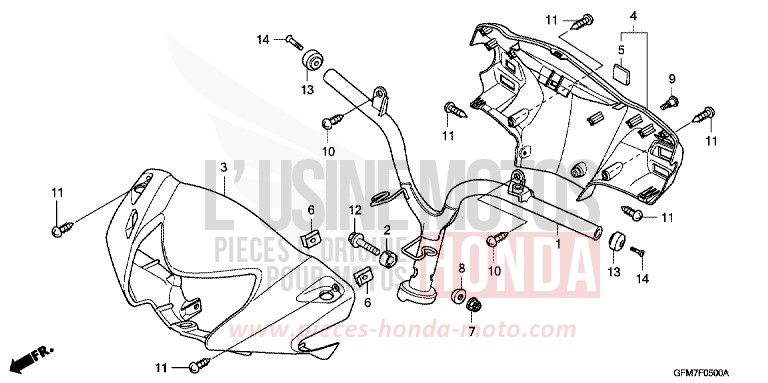 HANDLE/HANDLE COVER for NHX 110 COSMIC SILVER METALLIC (NHA19) from 2008